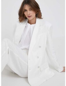 Λινό πανωφόρι Polo Ralph Lauren χρώμα: άσπρο