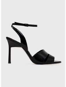 Δερμάτινα σανδάλια Calvin Klein GEO STIL SANDAL 90HH χρώμα: μαύρο, HW0HW01462