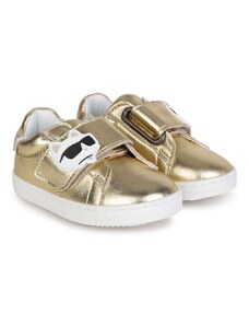 Παιδικά δερμάτινα αθλητικά παπούτσια Karl Lagerfeld χρώμα: χρυσαφί