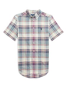 Παιδικό βαμβακερό πουκάμισο Polo Ralph Lauren χρώμα: ναυτικό μπλε