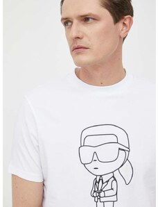 Μπλουζάκι Karl Lagerfeld χρώμα: άσπρο