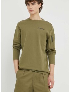 Βαμβακερή μπλούζα με μακριά μανίκια G-Star Raw χρώμα: πράσινο
