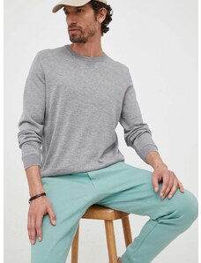 Μάλλινο πουλόβερ BOSS ανδρικά, χρώμα: γκρι