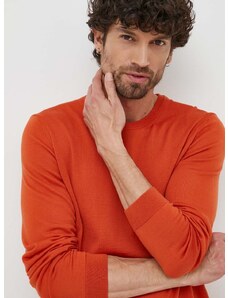 Μάλλινο πουλόβερ BOSS ανδρικά, χρώμα: πορτοκαλί