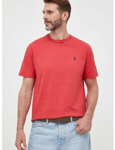 Βαμβακερό μπλουζάκι Polo Ralph Lauren χρώμα: κόκκινο