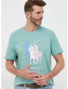 Βαμβακερό μπλουζάκι Polo Ralph Lauren χρώμα: πράσινο