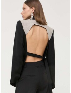 Μάλλινο μπουφάν Victoria Beckham χρώμα: μαύρο