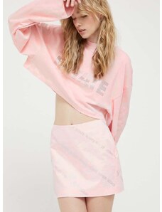 Βαμβακερή μπλούζα με μακριά μανίκια Rotate χρώμα: ροζ