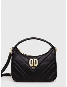 Δερμάτινη τσάντα DKNY χρώμα: μαύρο