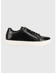 Δερμάτινα αθλητικά παπούτσια Calvin Klein CLEAN CUP LACE UP-NA χρώμα: μαύρο, HW0HW01592