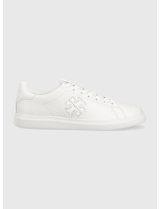 Δερμάτινα αθλητικά παπούτσια Tory Burch Double T Howell Court χρώμα: άσπρο, 149728-123 F3149728-123