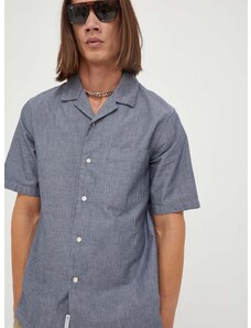 Βαμβακερό πουκάμισο Marc O'Polo DENIM ανδρικό, χρώμα: ναυτικό μπλε