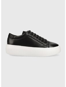 Δερμάτινα αθλητικά παπούτσια Calvin Klein BUBBLE CUPSOLE LACE χρώμα: μαύρο, HW0HW01778 F3HW0HW01778