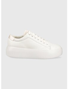 Δερμάτινα αθλητικά παπούτσια Calvin Klein BUBBLE CUPSOLE LACE χρώμα: άσπρο, HW0HW01778 F3HW0HW01778