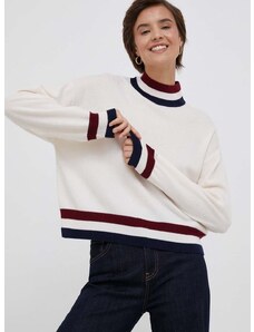 Μάλλινο πουλόβερ Tommy Hilfiger γυναικεία, χρώμα: μπεζ
