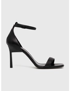 Δερμάτινα σανδάλια Calvin Klein GEO STILETTO SANDAL χρώμα: μαύρο, HW0HW01610 F3HW0HW01610
