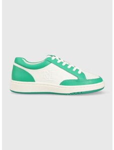 Δερμάτινα αθλητικά παπούτσια Lauren Ralph Lauren HAILEY II χρώμα: πράσινο, 802904469003