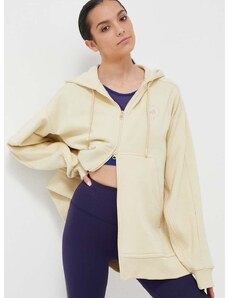 Μπλούζα adidas by Stella McCartney χρώμα: κίτρινο, με κουκούλα