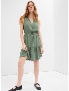 GAP Πράσινο Αμάνικο Splitneck Mini Φόρεμα