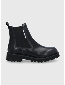 Δερμάτινες μπότες Τσέλσι Karl Lagerfeld γυναικείες, χρώμα: μαύρο