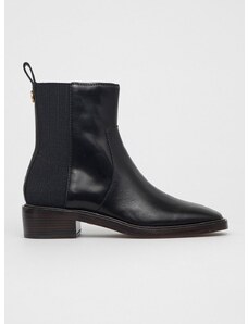 Δερμάτινες μπότες Τσέλσι Tory Burch γυναικείες, χρώμα: μαύρο