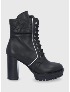 Δερμάτινες μπότες Karl Lagerfeld VOYAGE IV γυναικείες, χρώμα: μαύρο