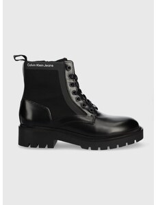 Μποτάκια εργασίας Calvin Klein Jeans Military Boot χρώμα: μαύρο