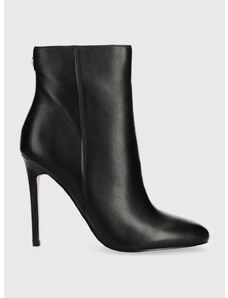 Δερμάτινες μπότες Guess Reddi γυναικείες, χρώμα: μαύρο