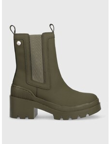 Μπότες τσέλσι Tommy Hilfiger Heeled Chelsey Boot Bio χρώμα: πράσινο