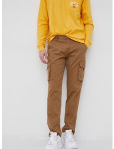 Παντελόνι Sisley ανδρικό, χρώμα: καφέ