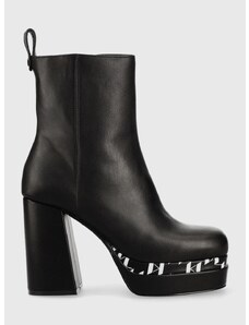 Δερμάτινες μπότες Karl Lagerfeld Strada γυναικεία, χρώμα: μαύρο F30