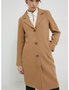 Παλτό από μείγμα μαλλιού Abercrombie & Fitch χρώμα: καφέ
