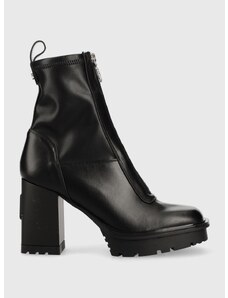 Δερμάτινες μπότες Karl Lagerfeld Voyage γυναικείες, χρώμα: μαύρο F30