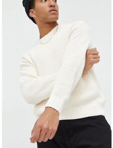 Βαμβακερό πουλόβερ Abercrombie & Fitch ανδρικά, χρώμα: άσπρο,