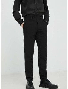 Παντελόνι Bruuns Bazaar Karlsus Basic Pants χρώμα: μαύρο