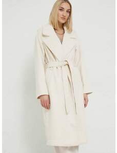 Παλτό από μείγμα μαλλιού Abercrombie & Fitch χρώμα: μπεζ