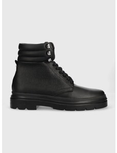 Δερμάτινες μπότες πεζοπορίας Calvin Klein Combat Boot Mono χρώμα: μαύρο
