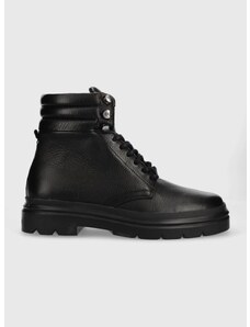 Δερμάτινες μπότες πεζοπορίας Calvin Klein Combat Boot Pb Lth χρώμα: μαύρο