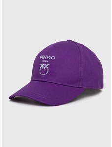 Βαμβακερό καπέλο του μπέιζμπολ Pinko χρώμα: μοβ