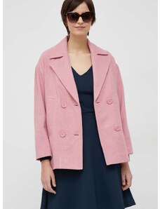 Παλτό από μείγμα μαλλιού Sisley Χρώμα: ροζ