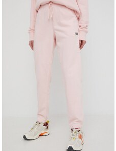 Παντελόνι φόρμας New Balance γυναικεία, χρώμα: ροζ
