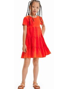 Παιδικό φόρεμα Desigual χρώμα: πορτοκαλί