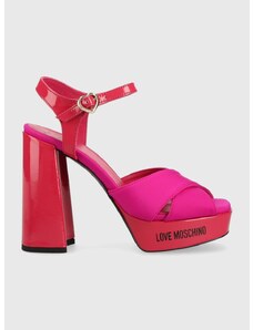 Σανδάλια Love Moschino San Lod Quadra 120 χρώμα: ροζ, JA1605CG1G