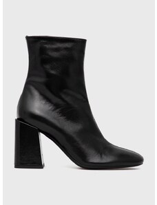 Δερμάτινες μπότες Furla Block Boot γυναικείες, χρώμα: μαύρο F3YD33FBK W36000 O6000