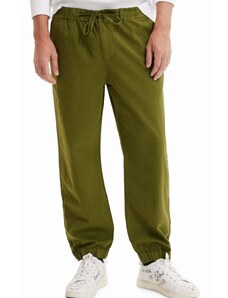 Βαμβακερό παντελόνι Desigual χρώμα: πράσινο