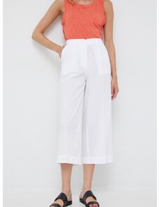 Βαμβακερό παντελόνι Sisley χρώμα: άσπρο,