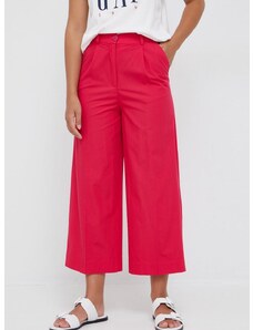 Βαμβακερό παντελόνι Sisley χρώμα: ροζ,