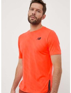 Μπλουζάκι για τρέξιμο New Balance Q Speed χρώμα: πορτοκαλί