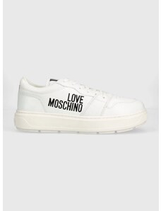 Δερμάτινα αθλητικά παπούτσια Love Moschino χρώμα: άσπρο, JA15274G0GIAB10A