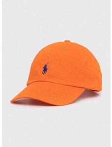 Βαμβακερό καπέλο του μπέιζμπολ Polo Ralph Lauren χρώμα: πορτοκαλί